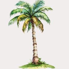 Watercolor Tropical Palm Tree Clipart
