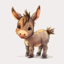 baby donkey clipart