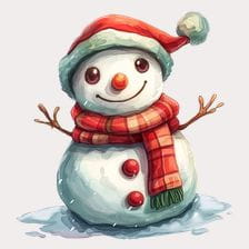 Smiling Snowman Winter Holiday Clipart