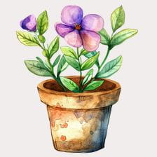 purple flower pot clipart