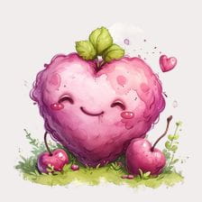 kawaii cherries clipart