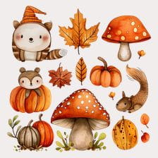 Autumn Animals Clipart