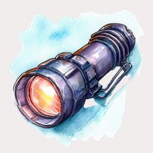 Powerful LED Tactical Flashlight Clipart