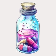Watercolor Magic Potion Bottle Clipart