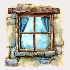 Stone Wall Window Clipart