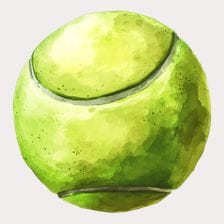 green tennis ball clipart