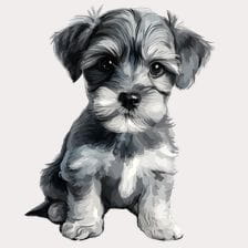 Cute Puppy Sitting Watercolor Clipart