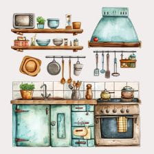 vintage kitchen clipart