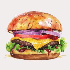 watercolor burger clipart