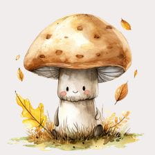cute watercolor mushroom illustration clipart