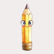 Cute Pencil Cartoon Clipart