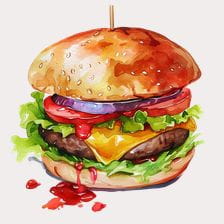 realistic burger clipart