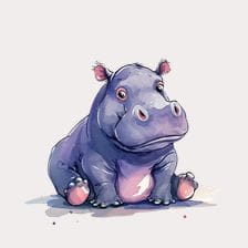 cute hippo clipart