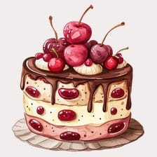 cherry cake clipart