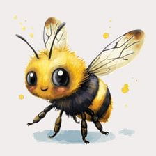 Cute Watercolor Bumble Bee Clipart