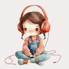 girl listening clipart