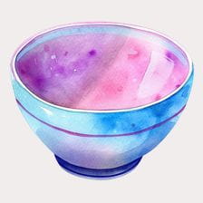 Blue Watercolor Bowl Clipart