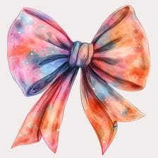 Watercolor Galaxy Bow Clipart