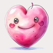 pink heart clipart