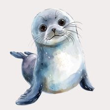 watercolor seal clipart