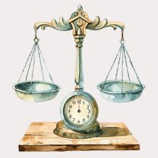 Vintage Scale Time Balance Clipart