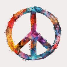 Watercolor Peace Sign Clipart