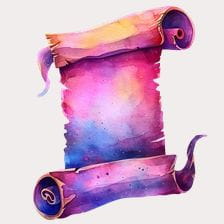 Magical Galaxy Watercolor Scroll Clipart