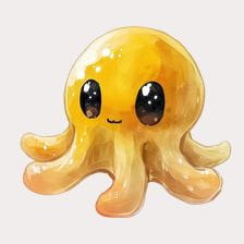 cute yellow octopus clipart