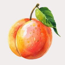 watercolor peach clipart
