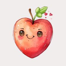 red apple heart clipart
