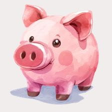 Cute Watercolor Pig Clipart