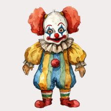 watercolor clown clipart