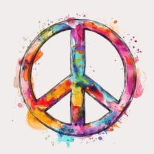 Colorful Watercolor Peace Sign Clipart