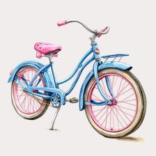 Blue Retro Beach Cruiser Bike Clipart