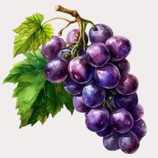Watercolor Grape Clipart