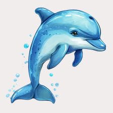 Watercolor Dolphin Clipart