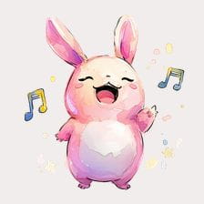 Singing Pink Bunny Clipart