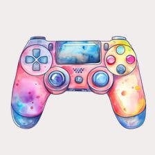 colorful game controller clipart
