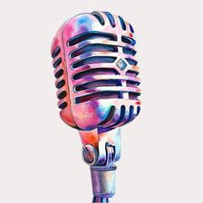 Vintage Watercolor Microphone Clipart