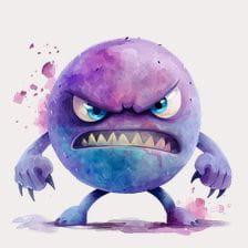 watercolor angry monster clipart