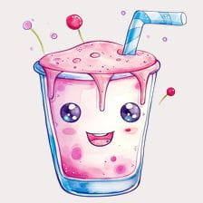 Cute Pink Smoothie Clipart