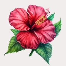 Red Hibiscus Flower Clipart