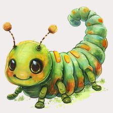 Cute Green Caterpillar Clipart