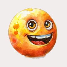 Funny orange emoji clipart