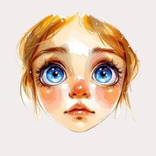 big eyed anime girl face clipart
