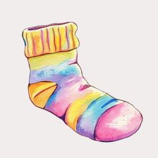 Colorful Watercolor Rainbow Sock Clipart