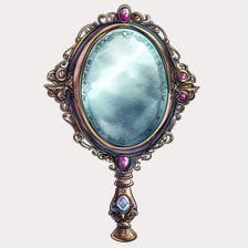 Vintage Ornate Hand Mirror Clipart
