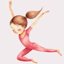 Cute Girl Watercolor Clipart