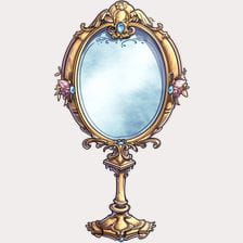 Antique Gold Ornate Mirror Clipart