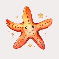 Cute Orange Starfish Clipart